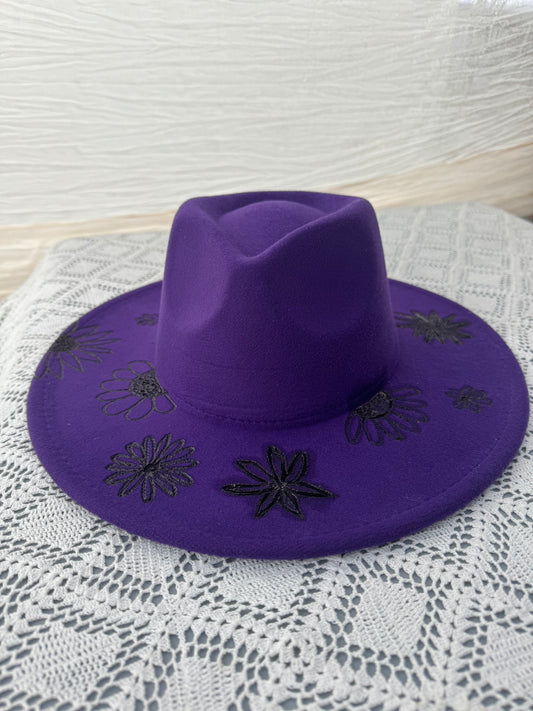 Purple flowers hat