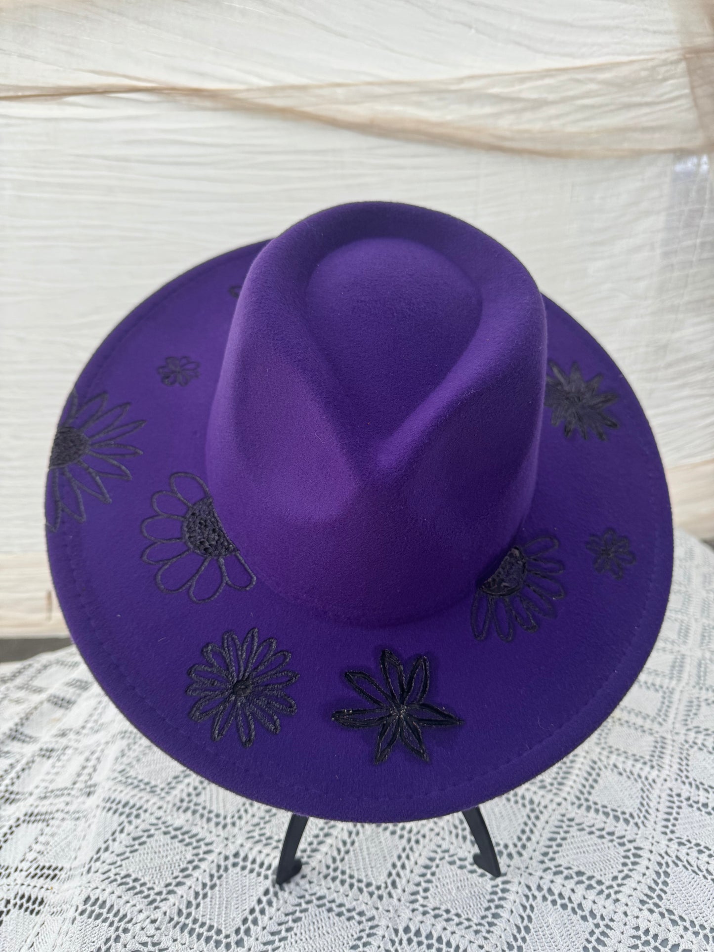 Purple flowers hat