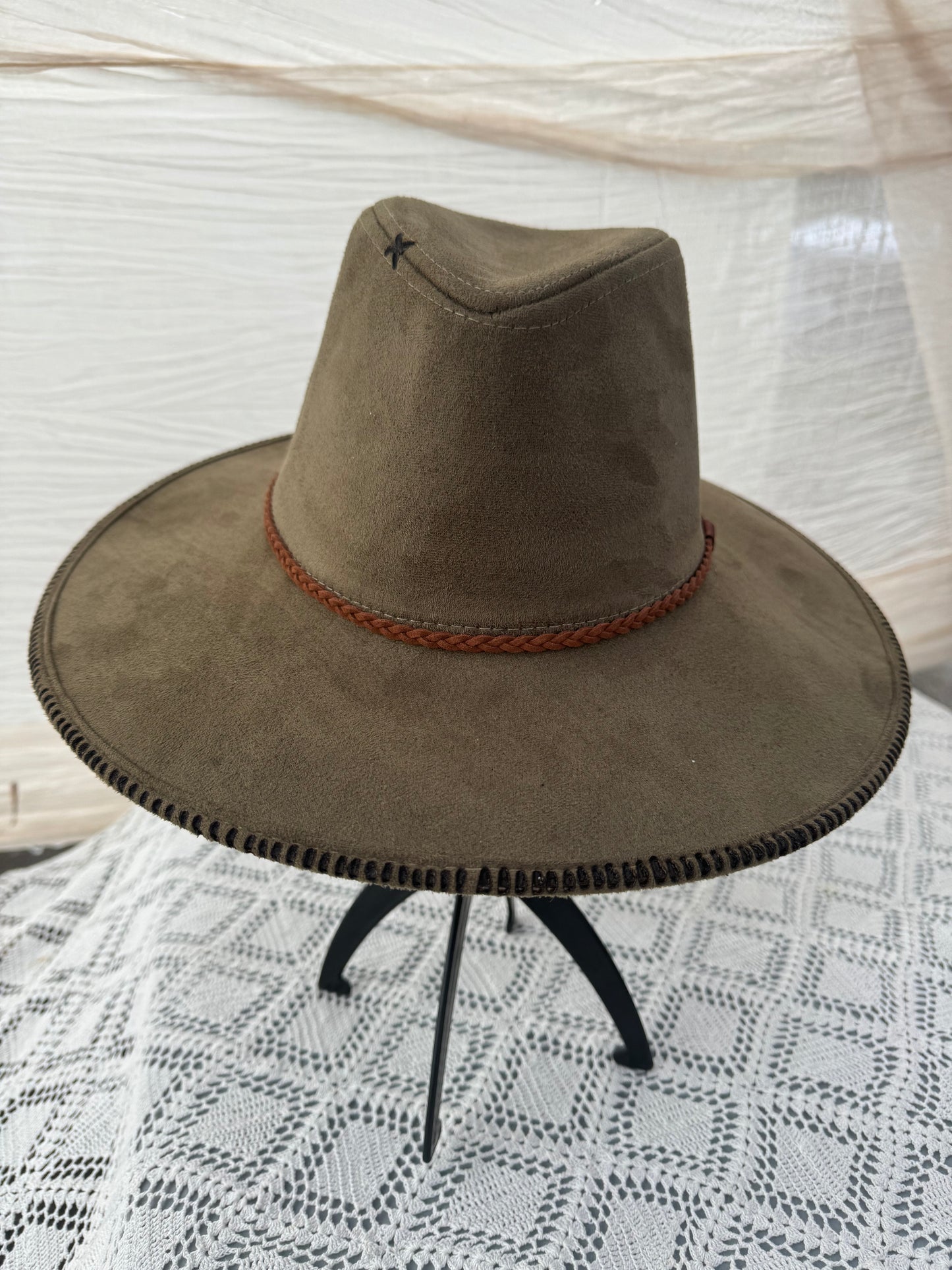 Light brown suede hat